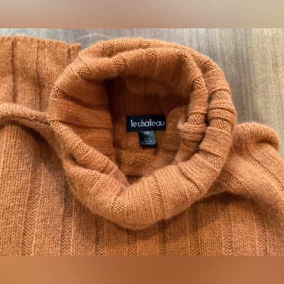 Lambs wool, angora, Turtleneck Sweater, burnt orange, large fitted, vintage - Picture 5 of 12